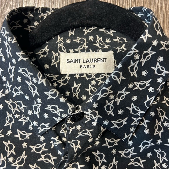 Men’s Yves Saint Laurent YSL patterned button down shirt, size Medium (US 40) - Picture 2 of 4